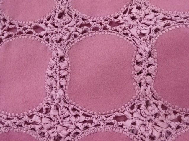  リボン織格子模様ショール